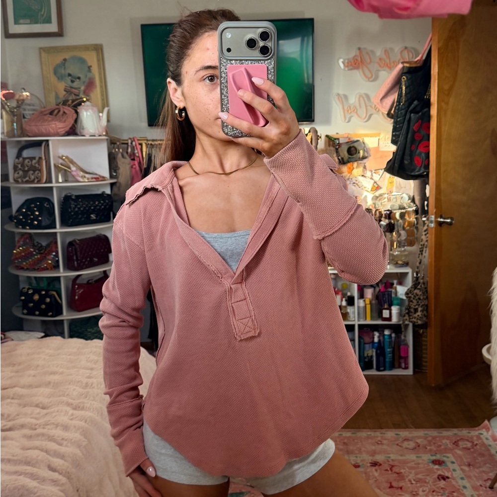 We The Free Women's Orange Pullover Top